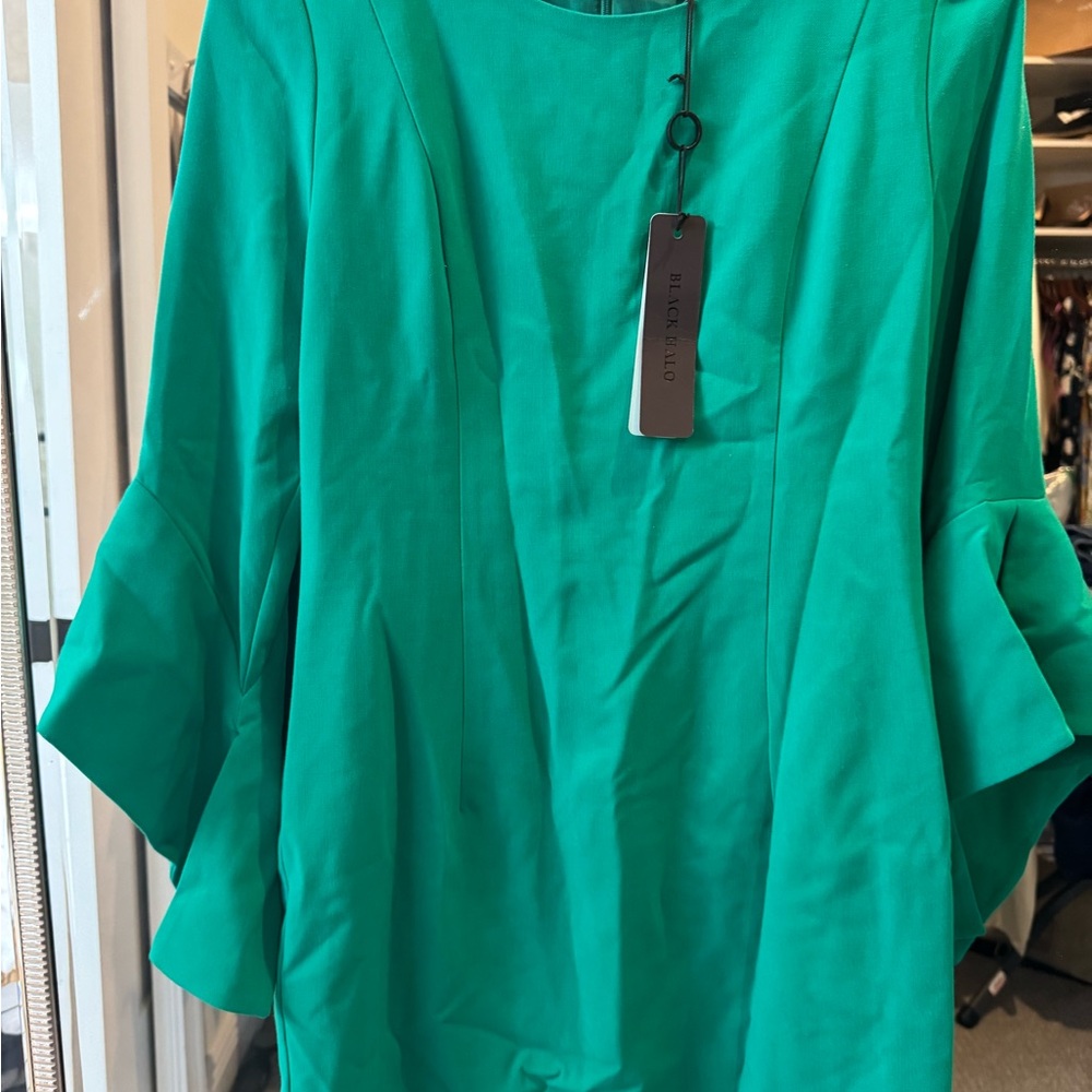 Black Halo Emerald Blouse with Ruffled Sleeves - Picture 4 of 5